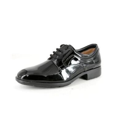 Black top layer leather shoes police men shoes